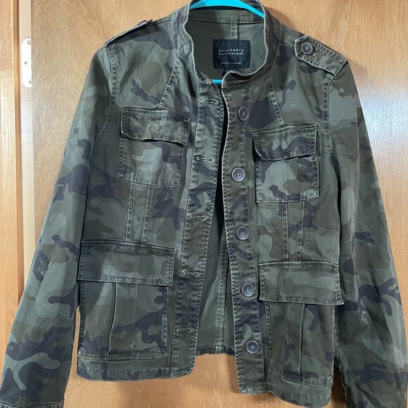 Used Green Womens Army Jacket Button Down Front No Hood Small - Picture 1 of 12